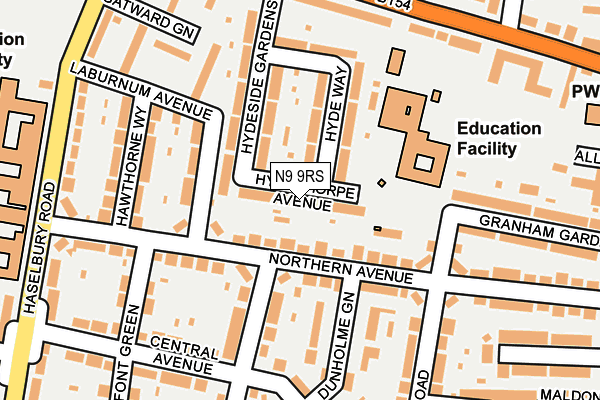 N9 9RS map - OS OpenMap – Local (Ordnance Survey)