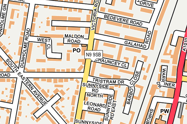 N9 9SB map - OS OpenMap – Local (Ordnance Survey)