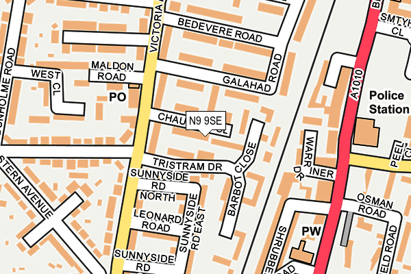 N9 9SE map - OS OpenMap – Local (Ordnance Survey)