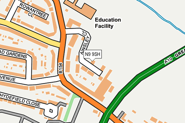 N9 9SH map - OS OpenMap – Local (Ordnance Survey)