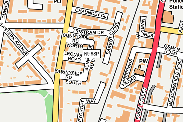 N9 9SP map - OS OpenMap – Local (Ordnance Survey)