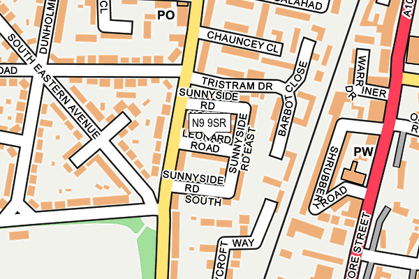 N9 9SR map - OS OpenMap – Local (Ordnance Survey)