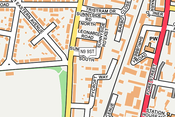 N9 9ST map - OS OpenMap – Local (Ordnance Survey)