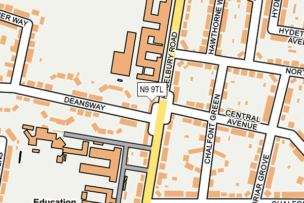 N9 9TL map - OS OpenMap – Local (Ordnance Survey)