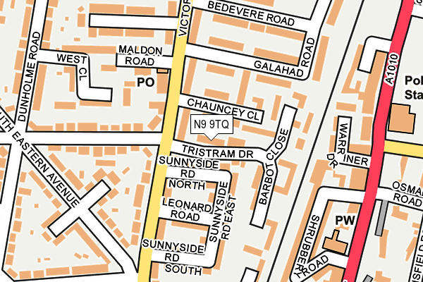 N9 9TQ map - OS OpenMap – Local (Ordnance Survey)