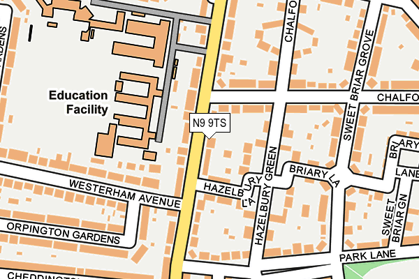 N9 9TS map - OS OpenMap – Local (Ordnance Survey)