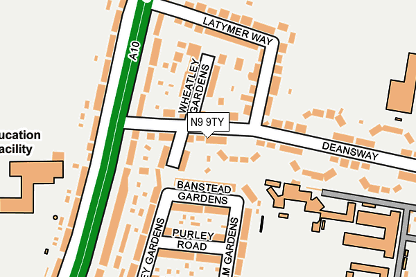 N9 9TY map - OS OpenMap – Local (Ordnance Survey)