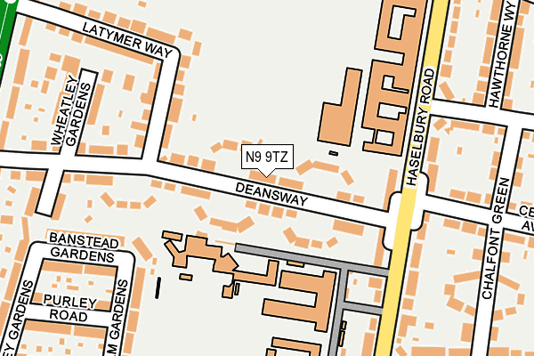 N9 9TZ map - OS OpenMap – Local (Ordnance Survey)