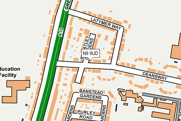 N9 9UD map - OS OpenMap – Local (Ordnance Survey)