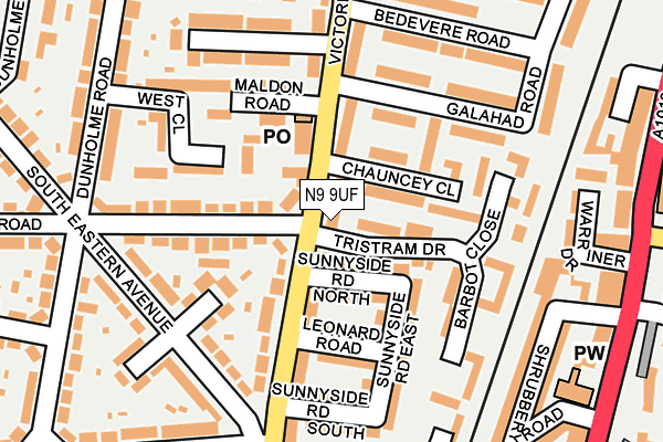 N9 9UF map - OS OpenMap – Local (Ordnance Survey)