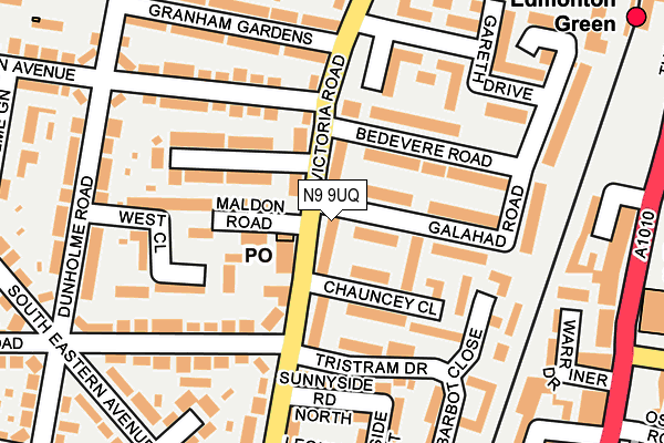 N9 9UQ map - OS OpenMap – Local (Ordnance Survey)