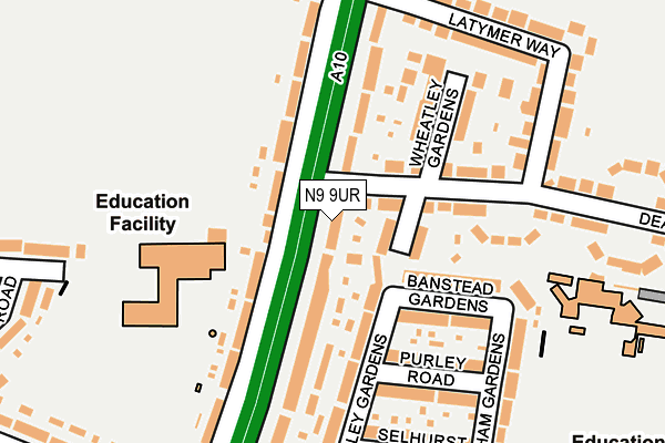 N9 9UR map - OS OpenMap – Local (Ordnance Survey)