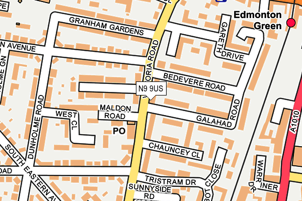 N9 9US map - OS OpenMap – Local (Ordnance Survey)