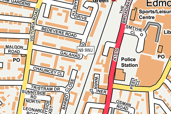 N9 9WJ map - OS OpenMap – Local (Ordnance Survey)