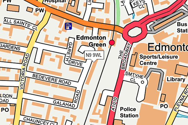 N9 9WL map - OS OpenMap – Local (Ordnance Survey)