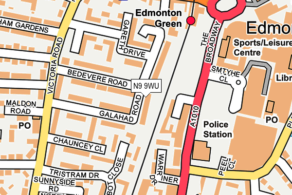 N9 9WU map - OS OpenMap – Local (Ordnance Survey)