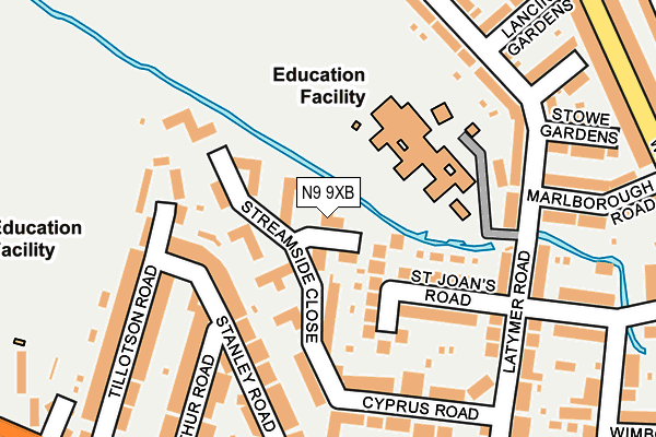 N9 9XB map - OS OpenMap – Local (Ordnance Survey)