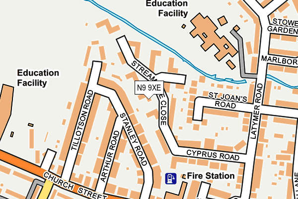 N9 9XE map - OS OpenMap – Local (Ordnance Survey)