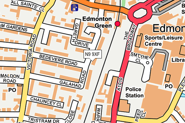 N9 9XF map - OS OpenMap – Local (Ordnance Survey)