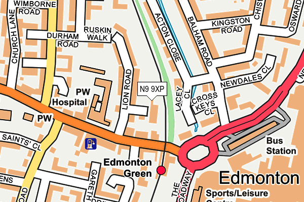 N9 9XP map - OS OpenMap – Local (Ordnance Survey)