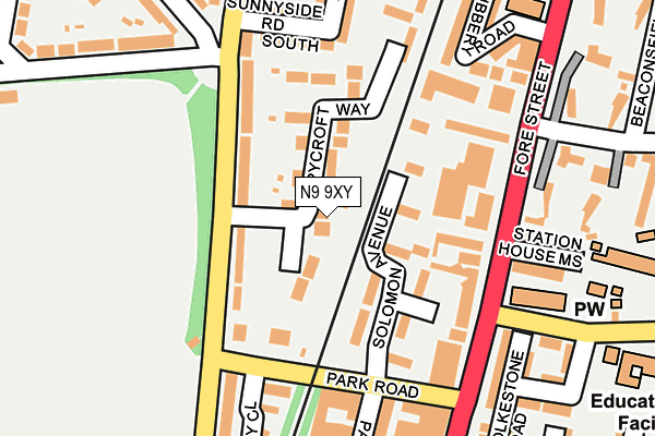 N9 9XY map - OS OpenMap – Local (Ordnance Survey)