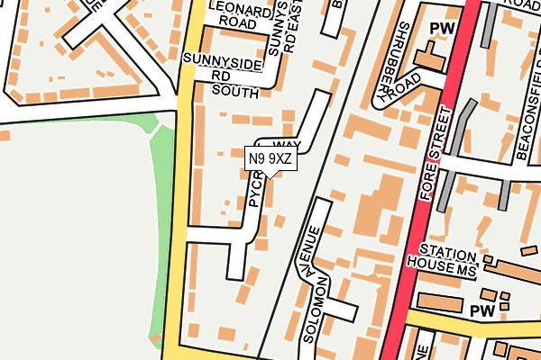 N9 9XZ map - OS OpenMap – Local (Ordnance Survey)