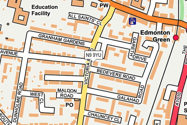 N9 9YU map - OS OpenMap – Local (Ordnance Survey)