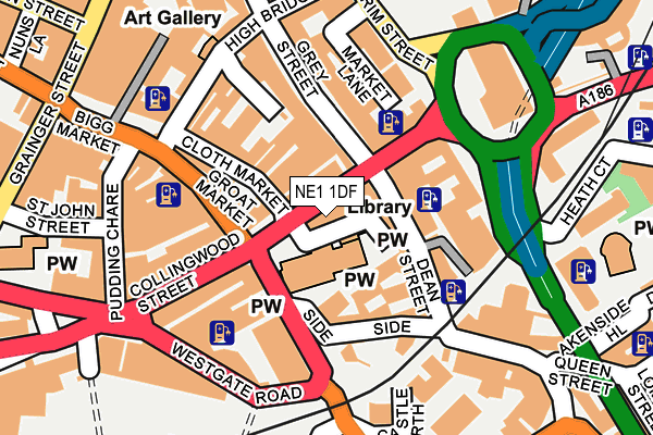 NE1 1DF map - OS OpenMap – Local (Ordnance Survey)