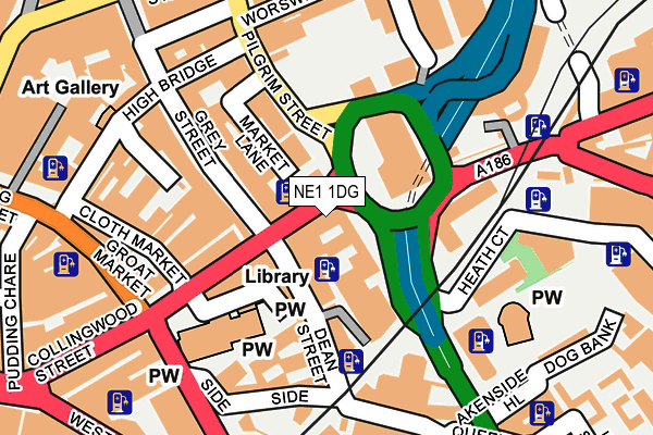 NE1 1DG map - OS OpenMap – Local (Ordnance Survey)