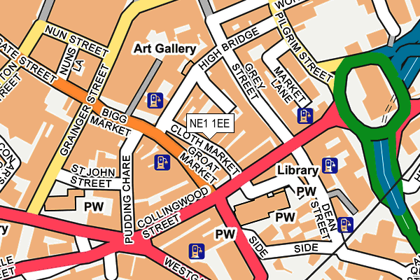 NE1 1EE map - OS OpenMap – Local (Ordnance Survey)