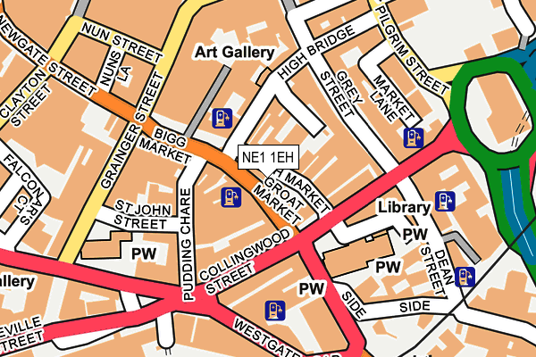 NE1 1EH map - OS OpenMap – Local (Ordnance Survey)