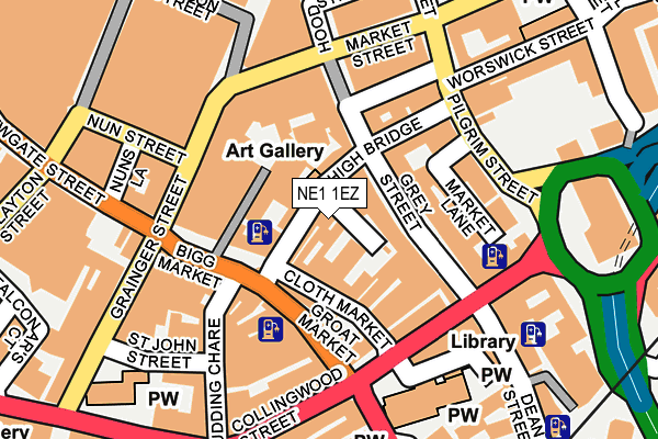 NE1 1EZ map - OS OpenMap – Local (Ordnance Survey)