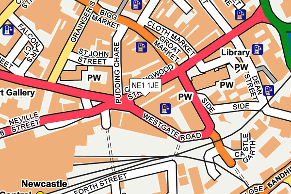 NE1 1JE map - OS OpenMap – Local (Ordnance Survey)