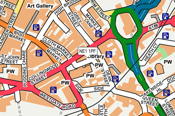 NE1 1PF map - OS OpenMap – Local (Ordnance Survey)