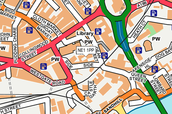 NE1 1PP map - OS OpenMap – Local (Ordnance Survey)