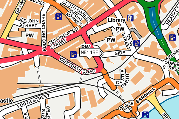 NE1 1RF map - OS OpenMap – Local (Ordnance Survey)