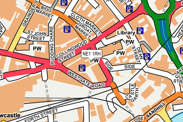 NE1 1RH map - OS OpenMap – Local (Ordnance Survey)