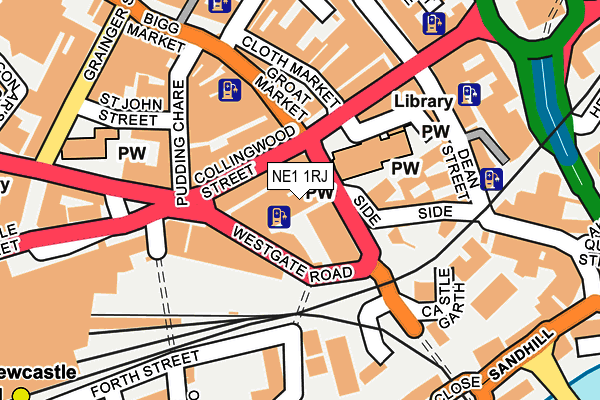 NE1 1RJ map - OS OpenMap – Local (Ordnance Survey)