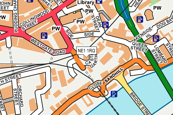 NE1 1RQ map - OS OpenMap – Local (Ordnance Survey)