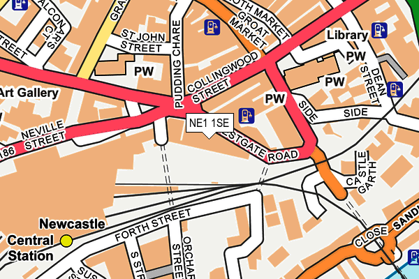 NE1 1SE map - OS OpenMap – Local (Ordnance Survey)