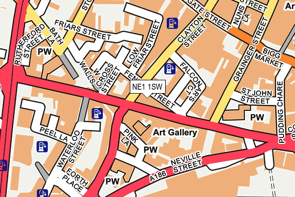 NE1 1SW map - OS OpenMap – Local (Ordnance Survey)