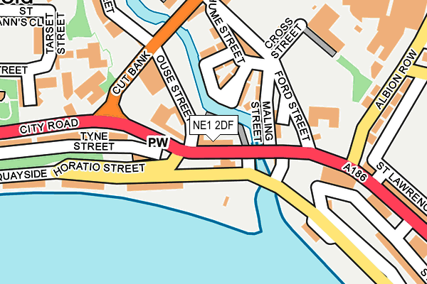 NE1 2DF map - OS OpenMap – Local (Ordnance Survey)