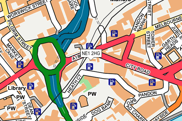 NE1 2HG map - OS OpenMap – Local (Ordnance Survey)