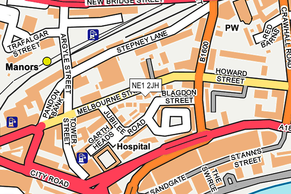 NE1 2JH map - OS OpenMap – Local (Ordnance Survey)