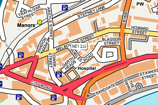 NE1 2JJ map - OS OpenMap – Local (Ordnance Survey)