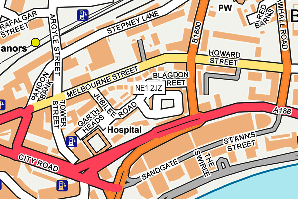NE1 2JZ map - OS OpenMap – Local (Ordnance Survey)