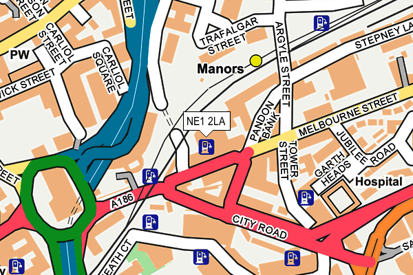 NE1 2LA map - OS OpenMap – Local (Ordnance Survey)