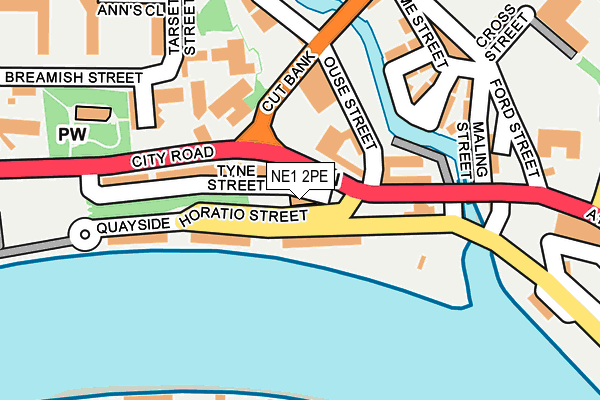 NE1 2PE map - OS OpenMap – Local (Ordnance Survey)