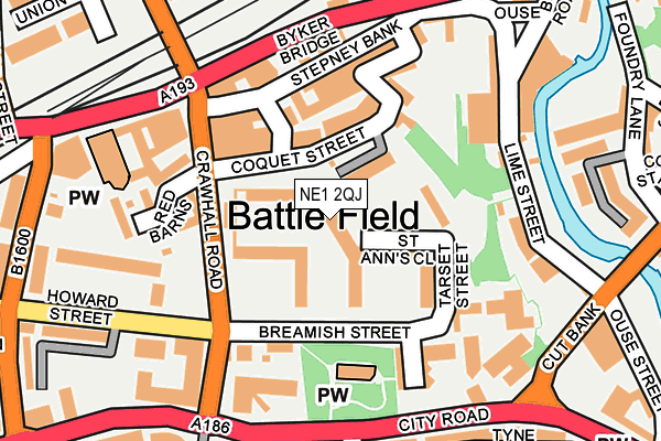 NE1 2QJ map - OS OpenMap – Local (Ordnance Survey)