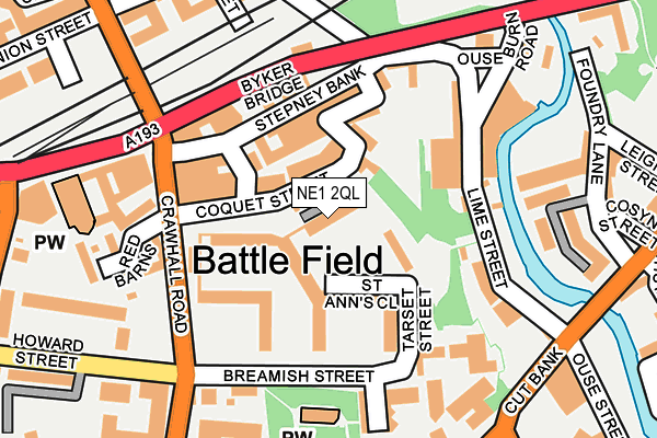 NE1 2QL map - OS OpenMap – Local (Ordnance Survey)